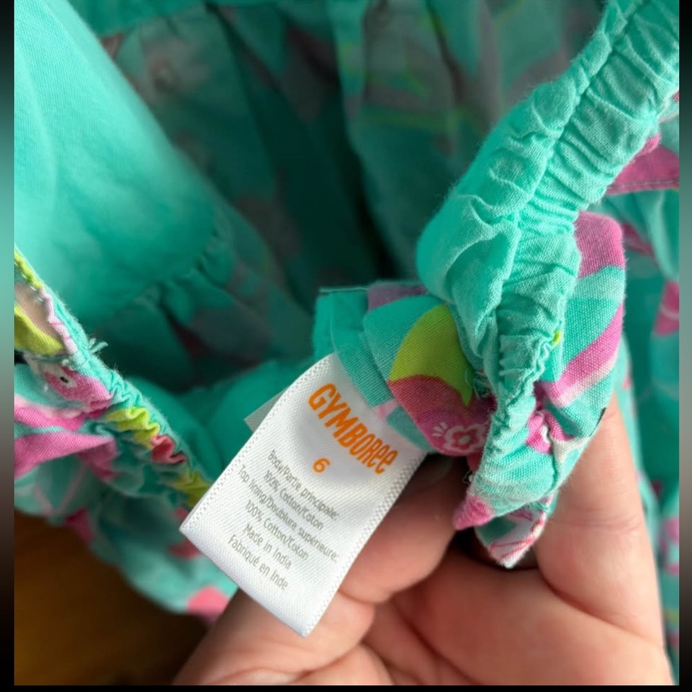 Girls Gymboree Flamingo Halter Dress - Aqua & Pink size 6 - Picture 4 of 4